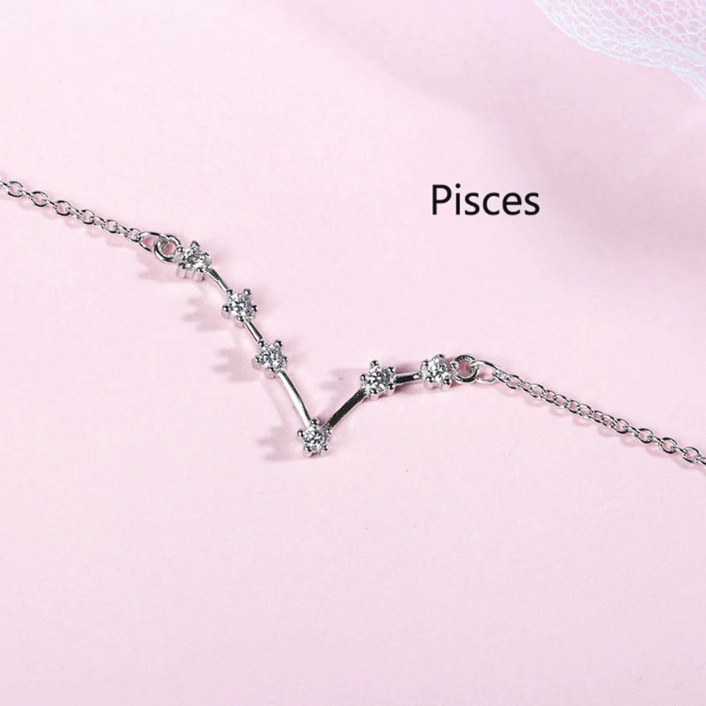*NEW 925 Sterling Silver Zodiac Bracelet-Pisces - Picture 1 of 9